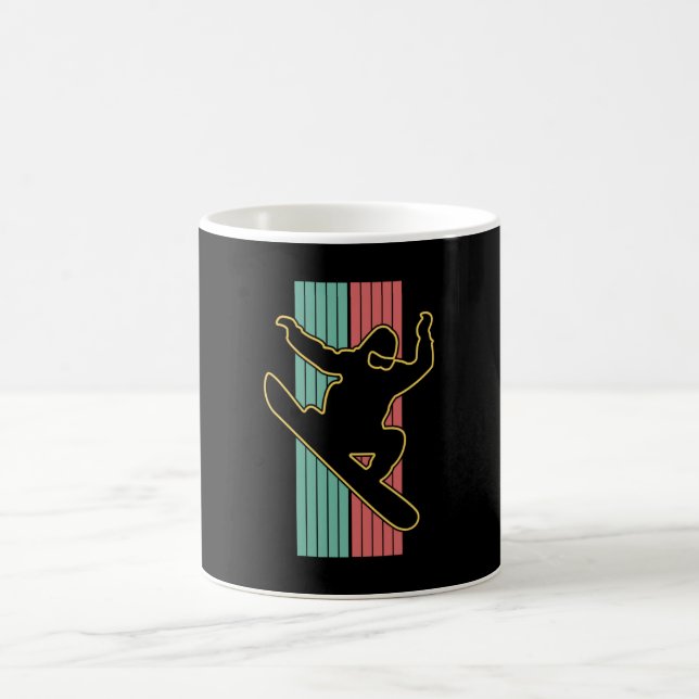 Vintage Retro Snowboarding Coffee Mug (Center)