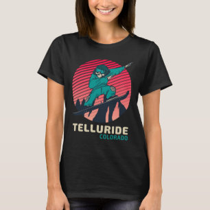 Vintage Retro Snowboarding Skeleton Telluride Colo T-Shirt