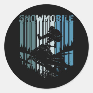 Vintage Retro Snowmobile Classic Round Sticker