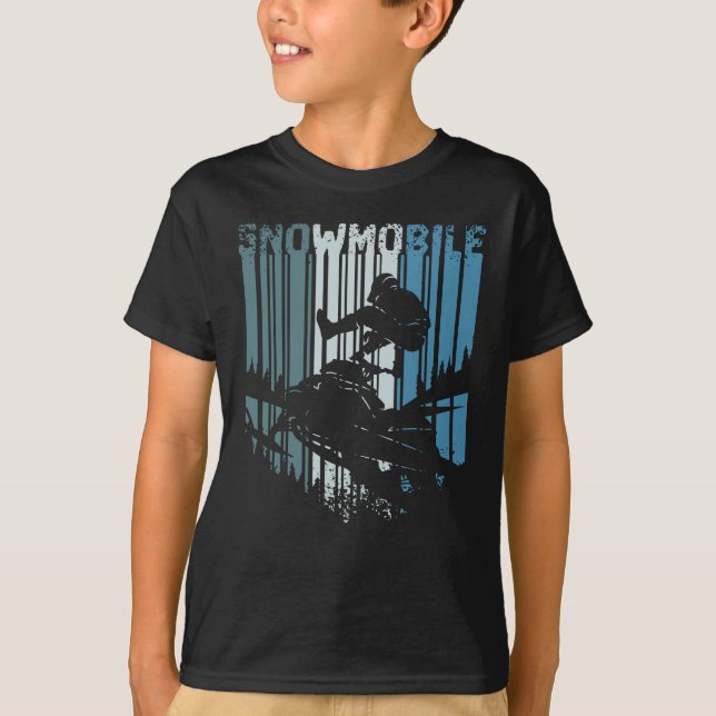 Vintage Retro Snowmobile T-Shirt (Front)