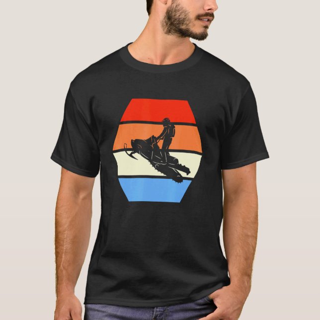Vintage Retro Snowmobiling T-Shirt (Front)