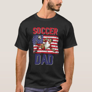Vintage Retro Soccer Dad Player American Flag Fath T-Shirt