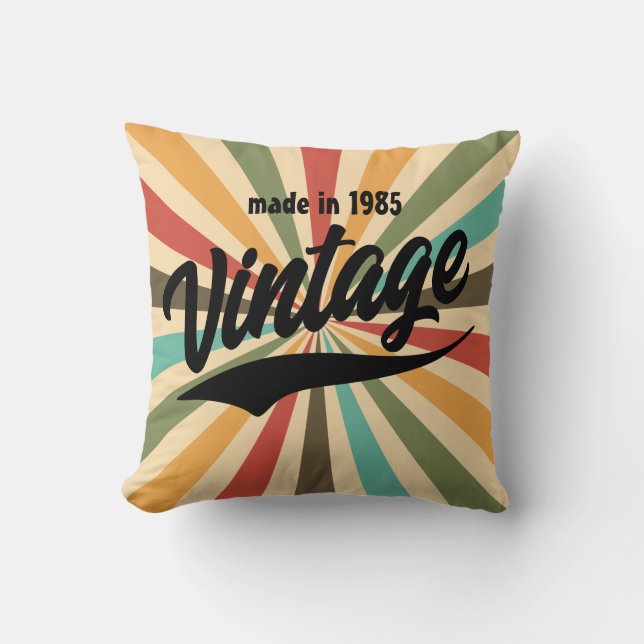 Vintage retro spiral costumisable design  throw pillow (Front)