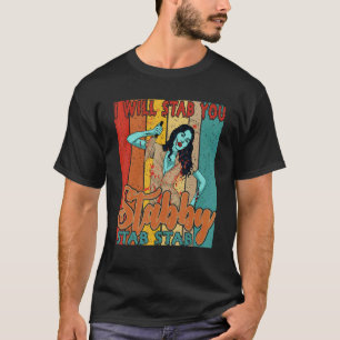 Vintage Retro Stabbing You Stabby Halloween Horror T-Shirt