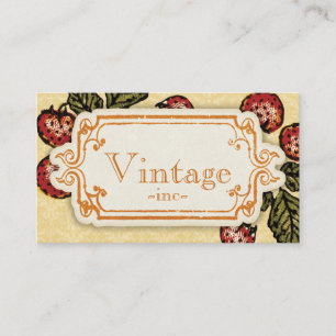 Vintage Retro Strawberry Business Card