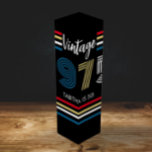 Vintage Retro Stripe 1975 Primary Colours Wine Box<br><div class="desc">.: 1975- This design is bold and BRIGHT and features primary colours and white popping against a black background. You may change any of the text including the year, name and age, or you may put in a custom statement as well. Retro stripes in bright primary colours are too fun...</div>