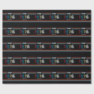Vintage Retro Stripe 1976 50th birthday or Reunion Wrapping Paper