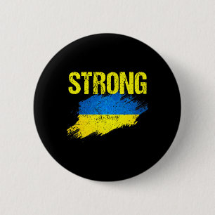 Vintage Retro Strong Ukraine Ukrainian Flag Men Wo 2 Inch Round Button