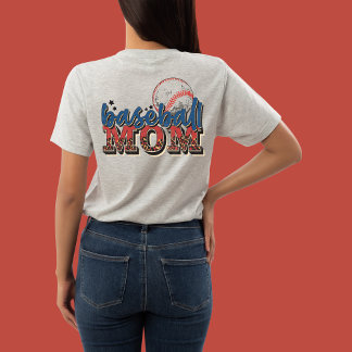 Vintage Retro Style Baseball Mom, Player's Picture T-Shirt