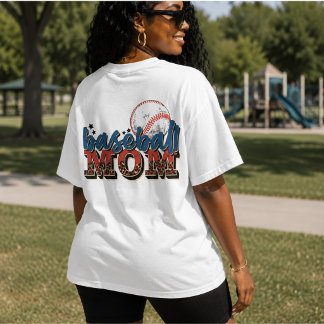 Vintage Retro Style Baseball Mom, Player's Picture T-Shirt