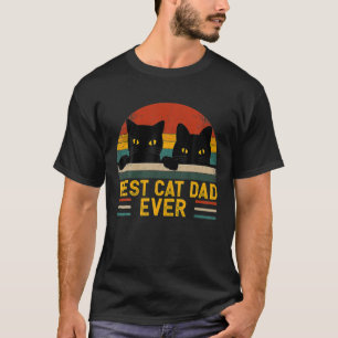 Vintage Retro Style Best Cat Dad Ever Father's Day T-Shirt