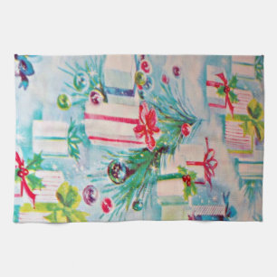 Vintage Retro Style Christmas Towel Presents