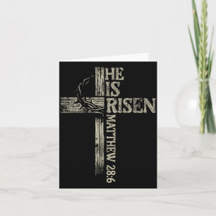 Vintage Retro Style Cross He Is Risen Jesus Christ Card