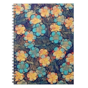 Vintage Retro Style Floral Spiral Notebook