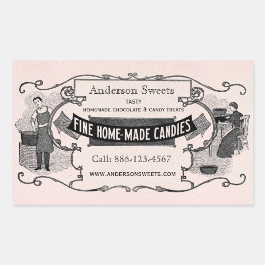 Vintage Retro Style Homemade Candy Custom Labels