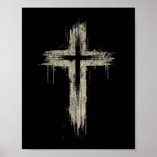 Vintage Retro Style Nge Christian Cross  Poster