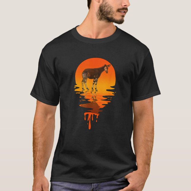 Vintage Retro Style Okapi T-Shirt (Front)