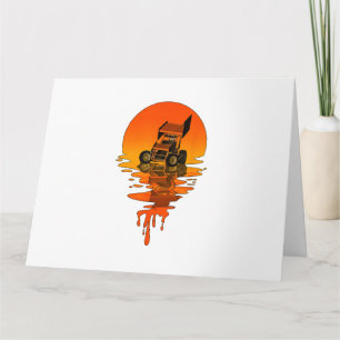 Vintage Retro Style Sprint Car Racing Card