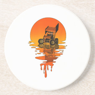 Vintage Retro Style Sprint Car Racing Coaster