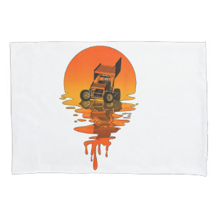 Vintage Retro Style Sprint Car Racing Pillowcase