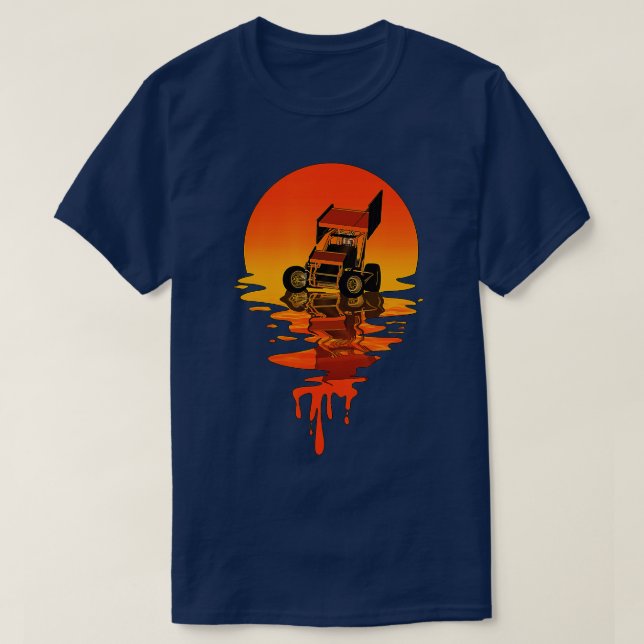 Vintage Retro Style Sprint Car Racing  T-Shirt (Design Front)