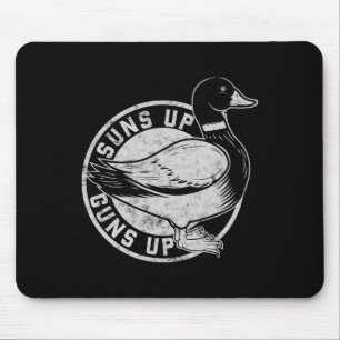Vintage Retro Style Suns Up Funny Duck Hunting Mouse Pad