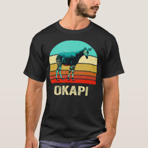 Vintage Retro Style Sunset Okapi T-Shirt