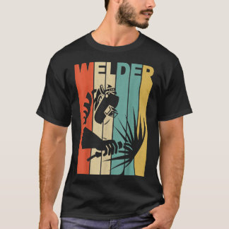Vintage Retro Style Welder Silhouette T-Shirt