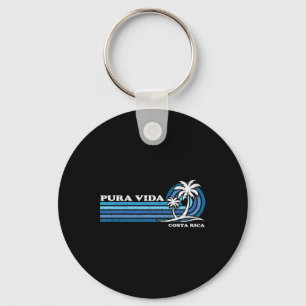 Vintage Retro Summer Vacation Costa Rica Pura Vida Keychain
