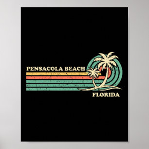 Vintage Retro Summer Vacation Florida Pensacola Be Poster