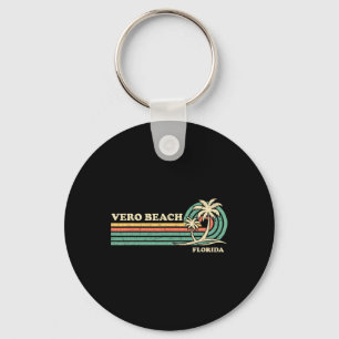 Vintage Retro Summer Vacation Florida Vero Beach M Keychain