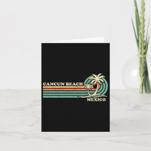 Vintage Retro Summer Vacation Mexico Cancun Beach Card