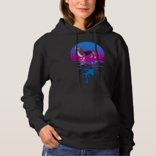 Vintage Retro Sunset Basset Hound Hoodie