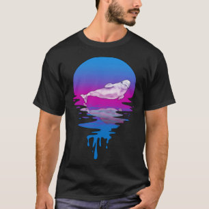 Vintage Retro Sunset Beluga Whale T-Shirt