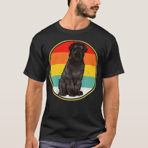 Vintage Retro Sunset Bouvier des Flandres Dog  T-Shirt