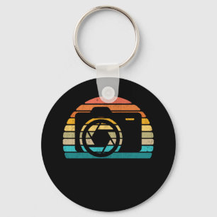 Vintage Retro Sunset Camera Photographer Keychain