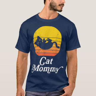 Vintage Retro Sunset Cat Playing For Cat lovers &  T-Shirt
