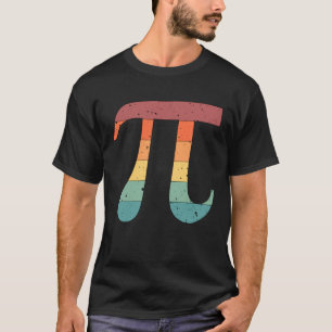 Vintage Retro Sunset Coloured Pi Symbol Mathematic T-Shirt
