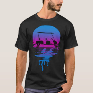 Vintage Retro Sunset Golf Cart T-Shirt