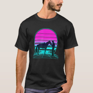 Vintage Retro Sunset Halter Horse T-Shirt