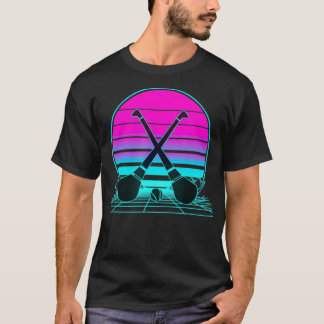 Vintage Retro Sunset Hurling  T-Shirt