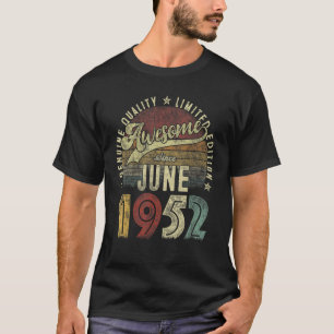Vintage Retro Sunset June 1952 70th Birthday 70 Ye T-Shirt