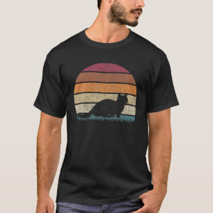 Vintage Retro Sunset Munchkin Cat Lover Distressed T-Shirt