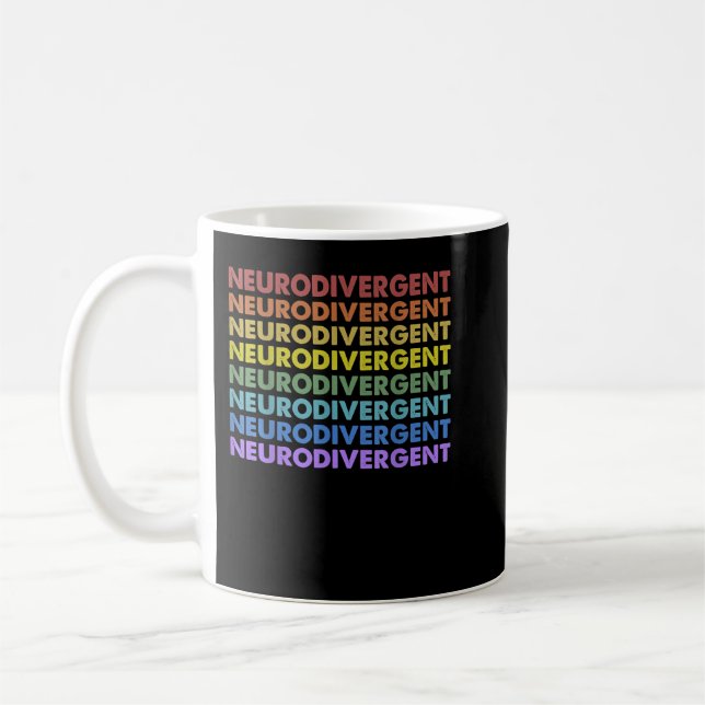 Vintage Retro Sunset Neurodivergent Neurodiversity Coffee Mug (Left)