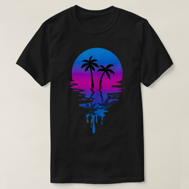Vintage Retro Sunset Palm Tree  T-Shirt (Design Front)