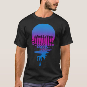 Vintage Retro Sunset Rock N Roll Guitars T-Shirt