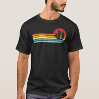 Vintage Retro Sunset Sailing Sailboat Boating Sail