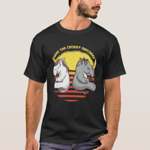 Vintage Retro Sunset Save The Chubby Unicorns Rhin T-Shirt