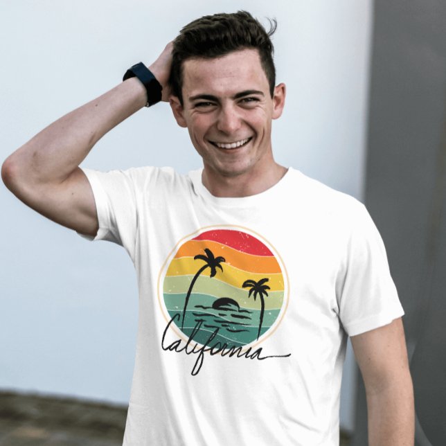 vintage retro sunset Summer California palm beach T-Shirt (Creator Uploaded)