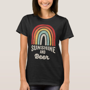Vintage Retro Sunshine And Beer Alcoholic Drinking T-Shirt